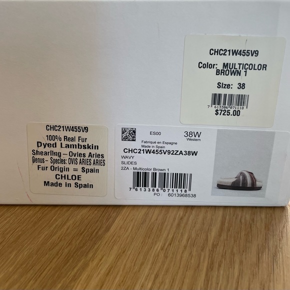 Authentic Chloe multi brown wavy slides Size 8 - Picture 5 of 8